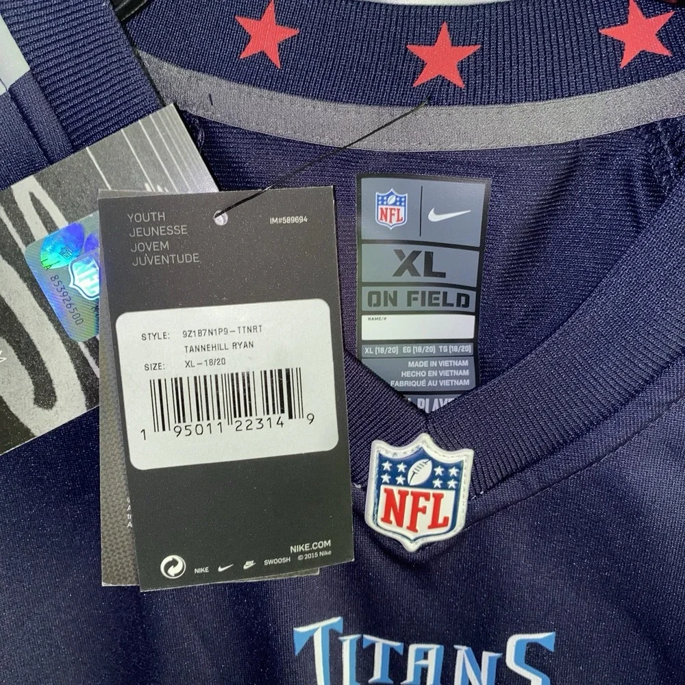 NWT Tennessee Titans Ryan Tannehill Nike On‎ Field Game Jersey Youth XL